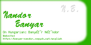 nandor banyar business card